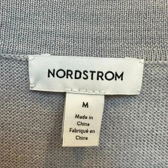 Nordstrom | Grey Everyday Open Front Cardigan Merino Wool Blend Size M Medium - Picture 11 of 14
